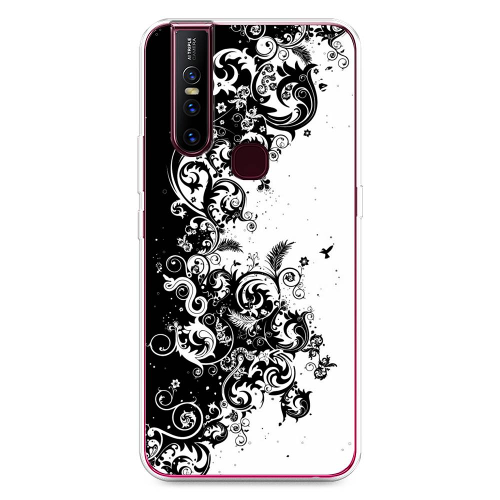

Чехол для Vivo V15 "Черно белый узор", Белый;черный;серый, 261050-3