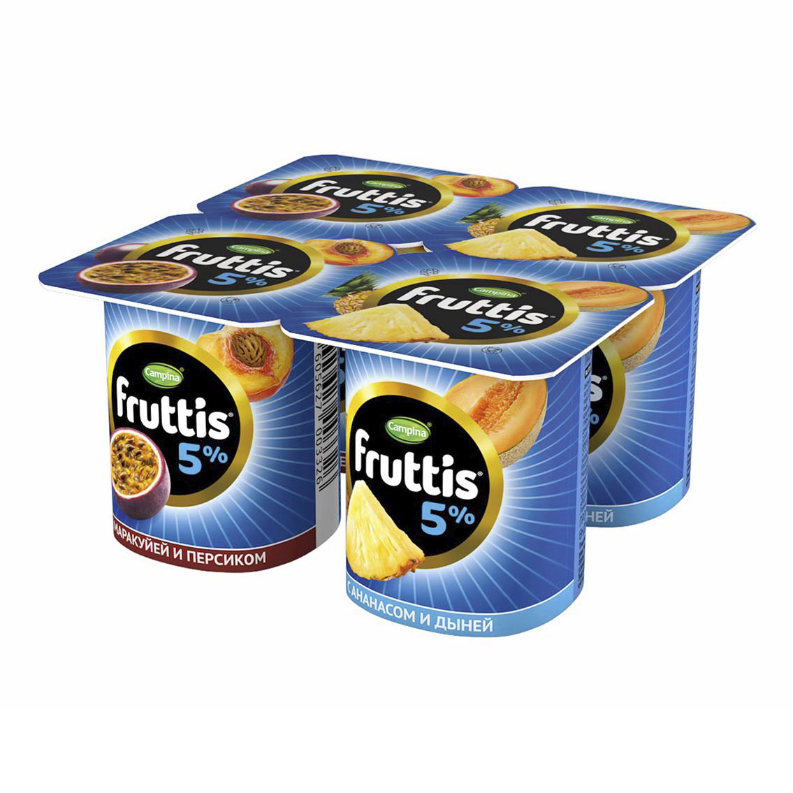 

Йогуртный продукт Fruttis персик-маракуйя-ананас-дыня 5% БЗМЖ 115 г