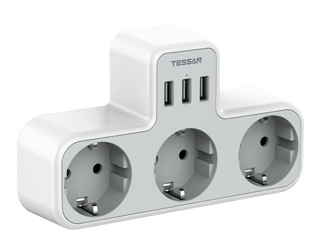 фото Сетевой фильтр tessan ts-323 3 sockets