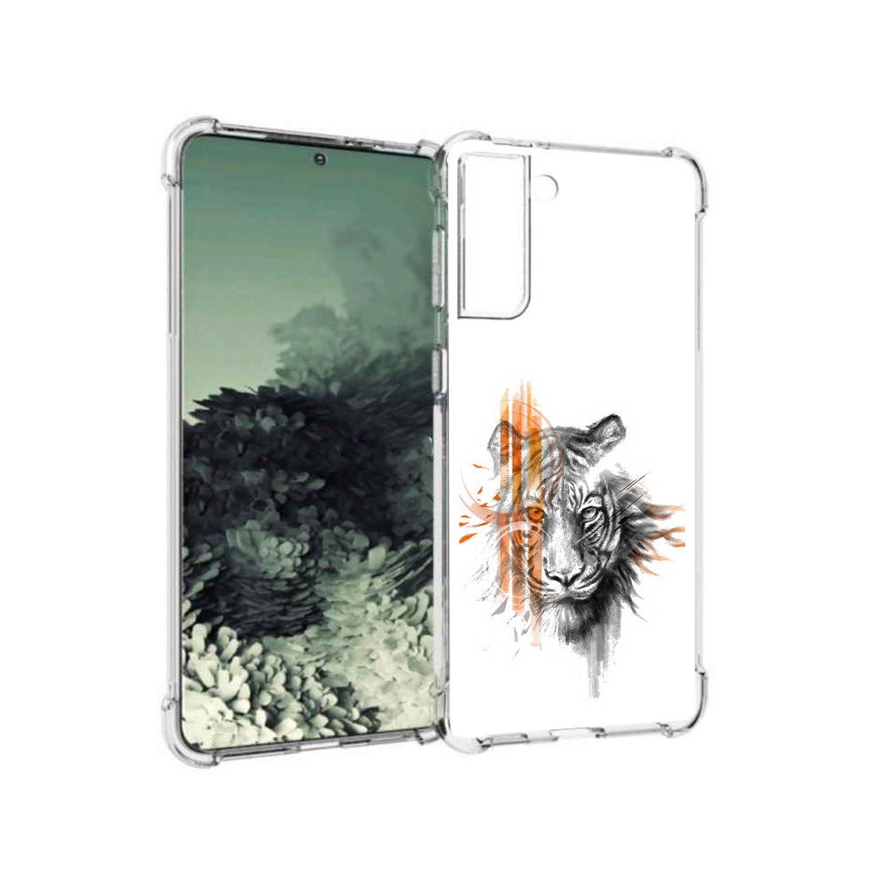 

Чехол MyPads Tocco для Samsung Galaxy S21+ огненный тигр (PT157355.533.526), Прозрачный, Tocco
