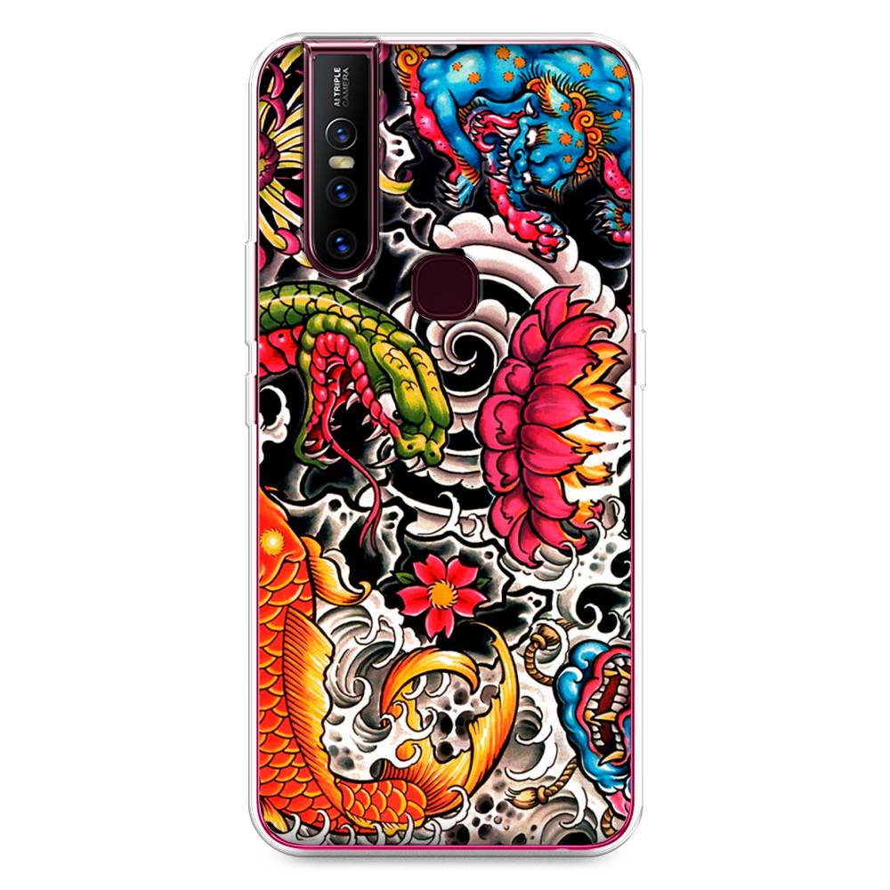 

Чехол для Vivo V15 "Японское искусство", Красный;оранжевый;голубой, 261050-4