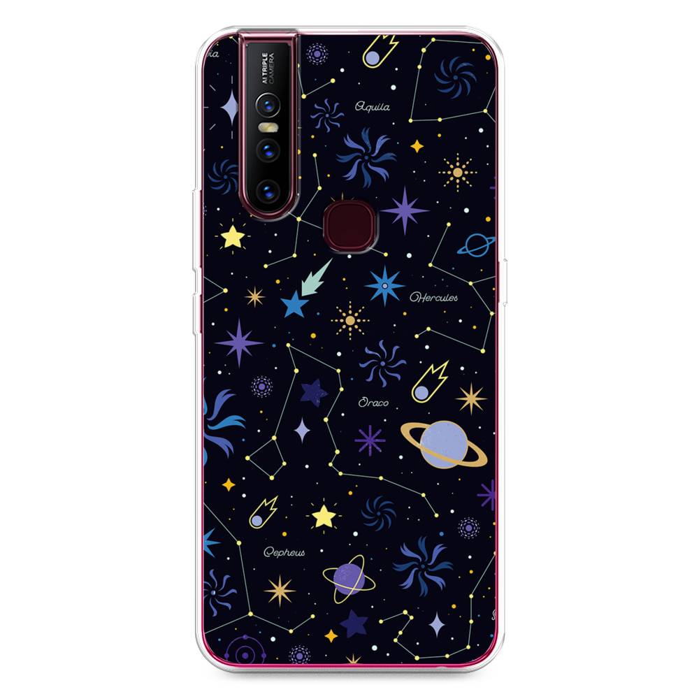 

Чехол для Vivo V15 "Цветной космос", Желтый, 261050-2