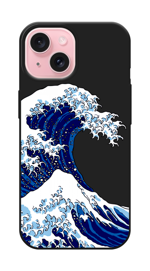 

Чехол Awog на Apple iPhone 15 "Волна в Канагаве", Синий;белый, 15552-1