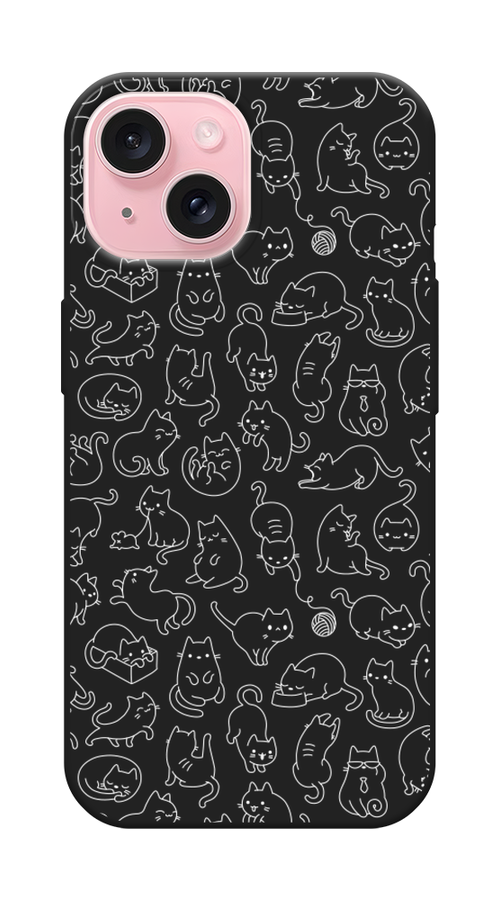 

Чехол Awog на Apple iPhone 15 "Шкодливые котики", Прозрачный;бежевый, 15552-1