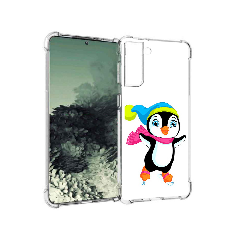 

Чехол MyPads Tocco для Samsung Galaxy S21+ пингвин на коньках (PT157355.533.540), Прозрачный, Tocco