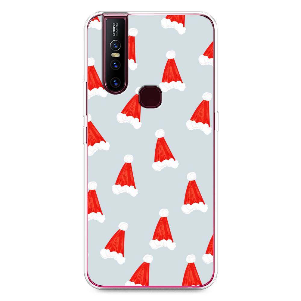 

Чехол для Vivo V15 "Новогодние шапочки", Белый;красный;серый, 261050-5