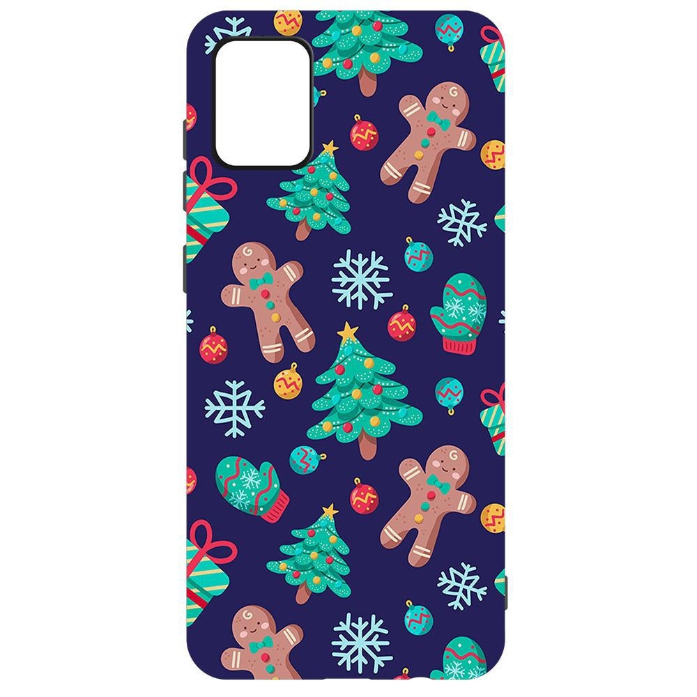 

Чехол-накладка Krutoff Софт Кейс Прянички и елочки для Samsung Galaxy A31 (A315) черный