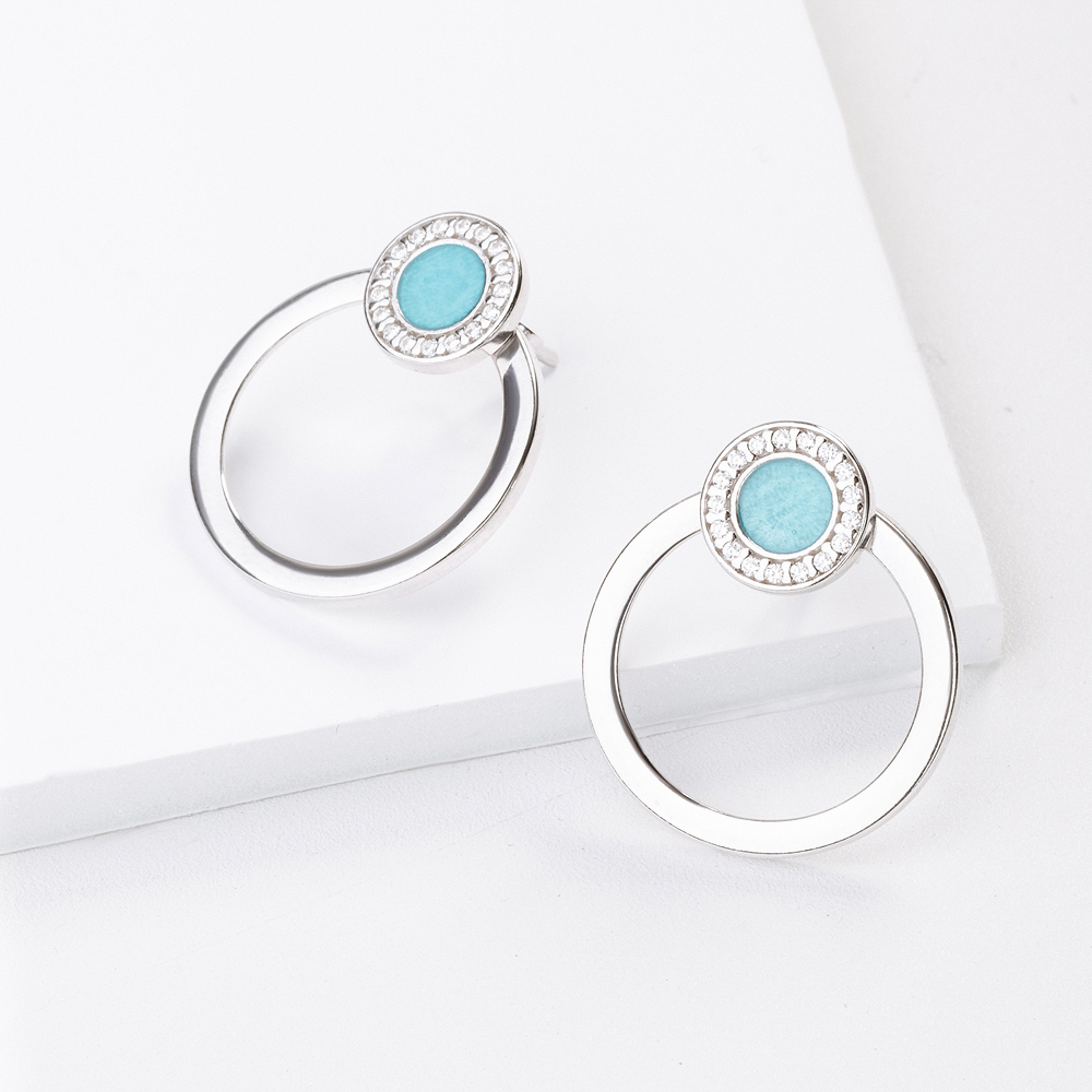 

Серьги из серебра с фианитом ДИ94024119 НАШЕ ЗОЛОТО, ДИ94024119