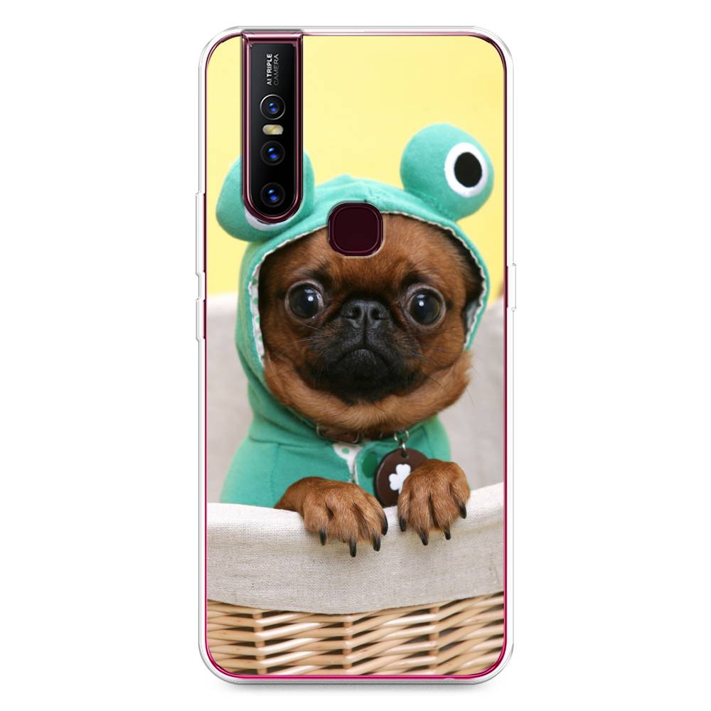 

Чехол для Vivo V15 "Собачка в шапке лягушки", Коричневый;желтый;голубой, 261050-1