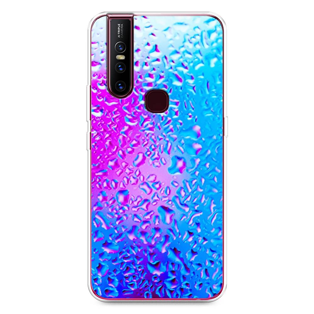 

Чехол для Vivo V15 "Капли на стекле", Голубой;розовый, 261050-3