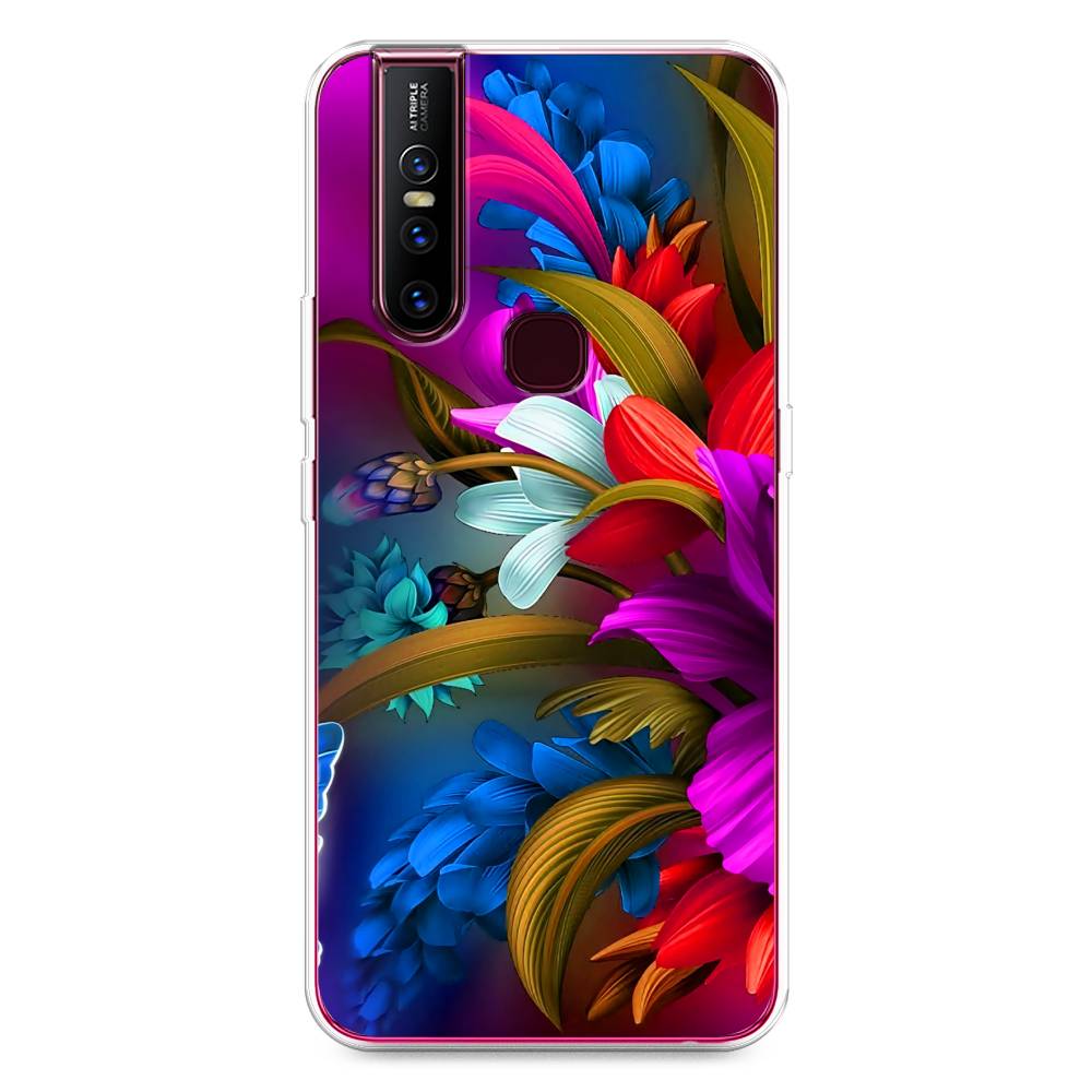 

Чехол для Vivo V15 "Фантастические цветы", Фиолетовый;красный;синий, 261050-2