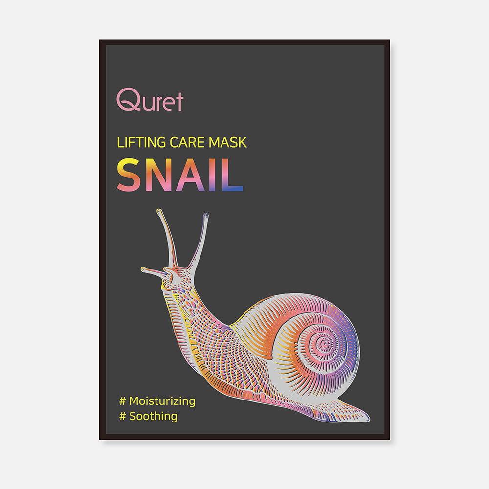 Маска для лица Quret Lifting Care Snail, тканевая, увлажняющая, смягчающая, 25 мл