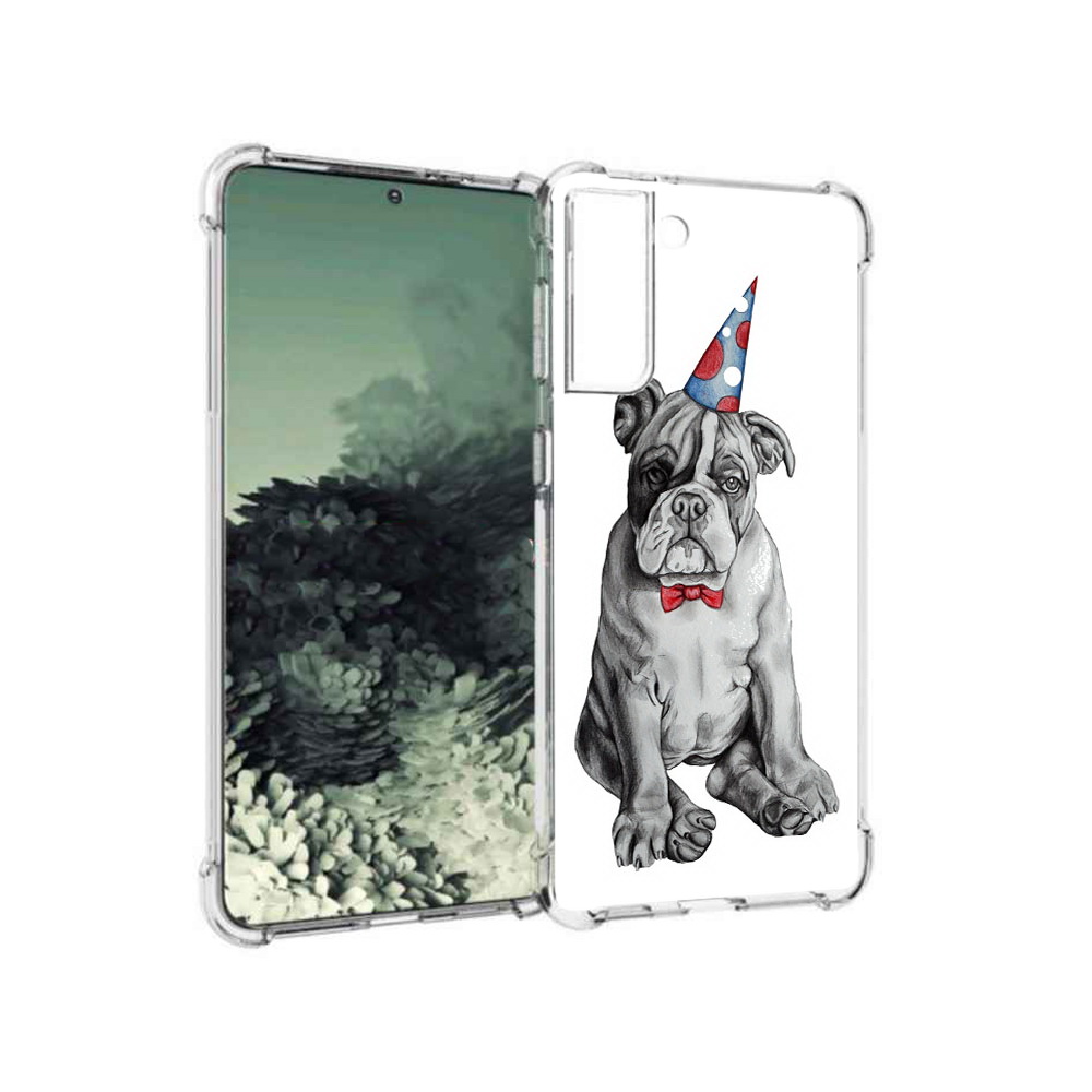 

Чехол MyPads Tocco для Samsung Galaxy S21+ праздничный щенок (PT157355.533.554), Прозрачный, Tocco