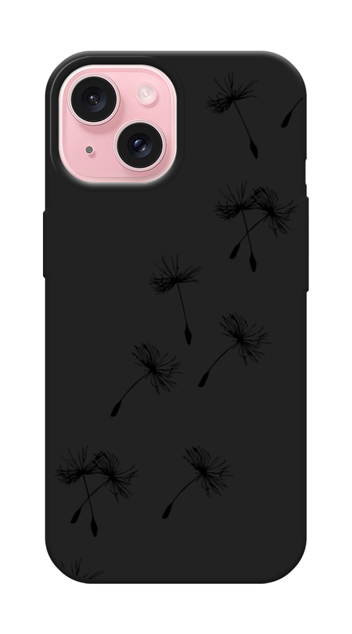 

Чехол Awog на Apple iPhone 15 "Летящие одуванчики", Черный, 15552-1