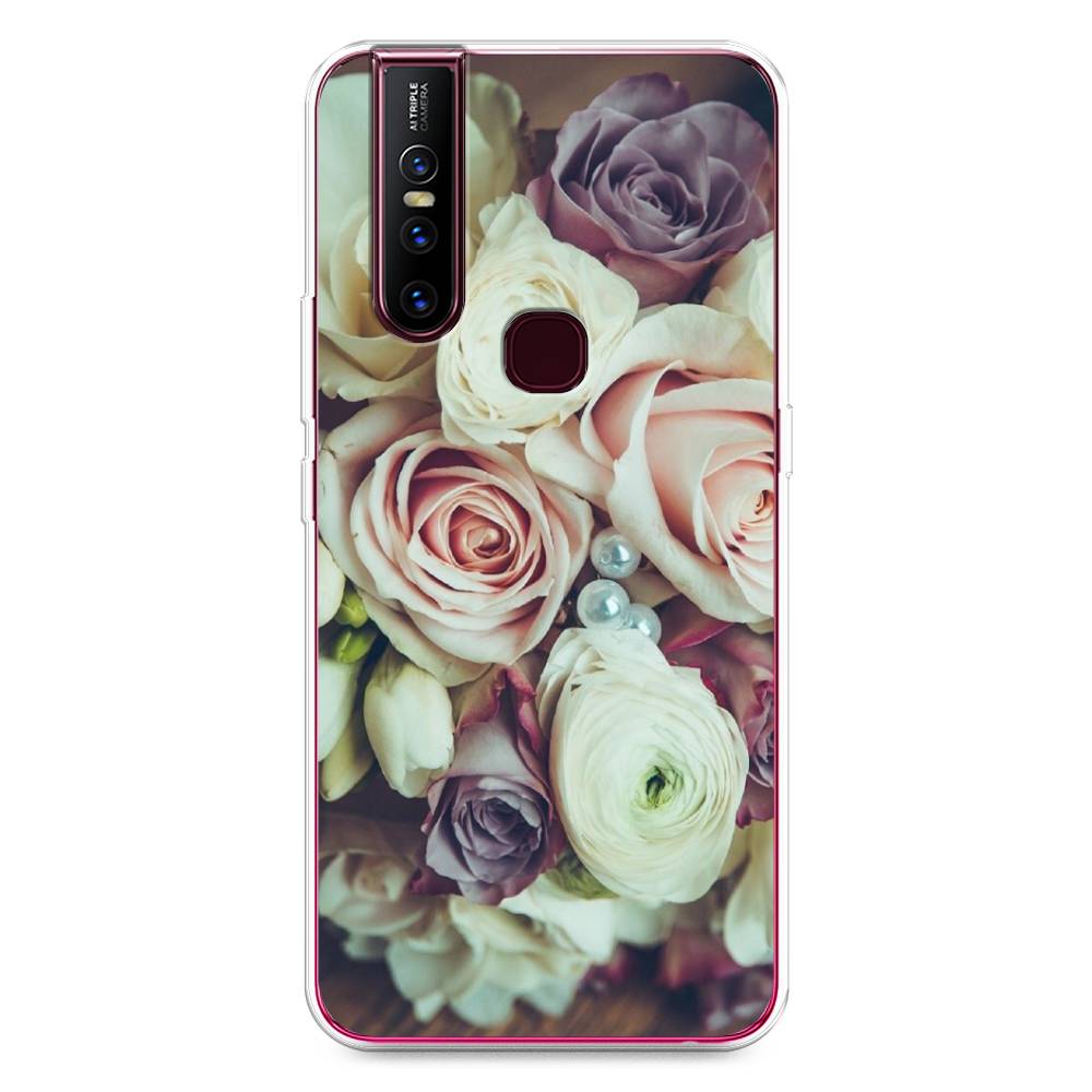 

Чехол для Vivo V15 "Свадебный букет", Белый;фиолетовый, 261050-2
