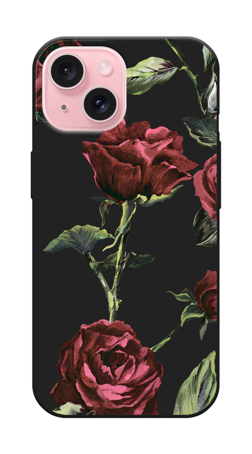 

Чехол Awog на Apple iPhone 15 "Бордовые розы фон", Бордовый, 15552-1