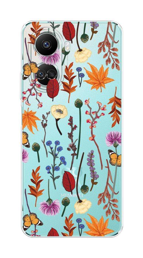 

Чехол на Huawei nova 10 SE "Orange Purple flowers", Оранжевый;красный;розовый;желтый;прозрачный, 6109650-1