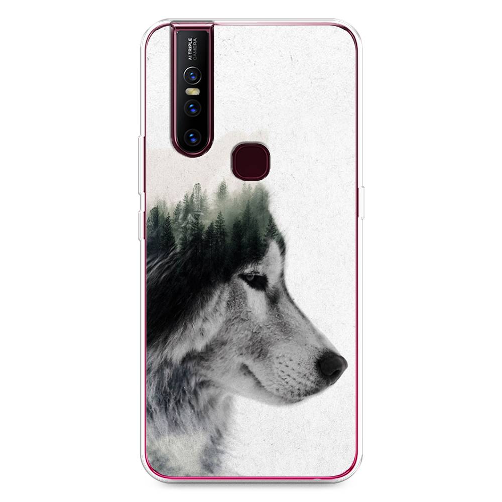 

Чехол для Vivo V15 "Волк лес", Серый;белый, 261050-1