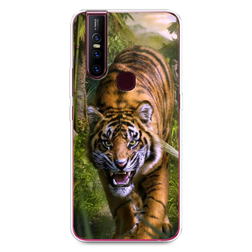 

Чехол для Vivo V15 "Тигр в джунглях 2", Оранжевый;зеленый, 261050-1