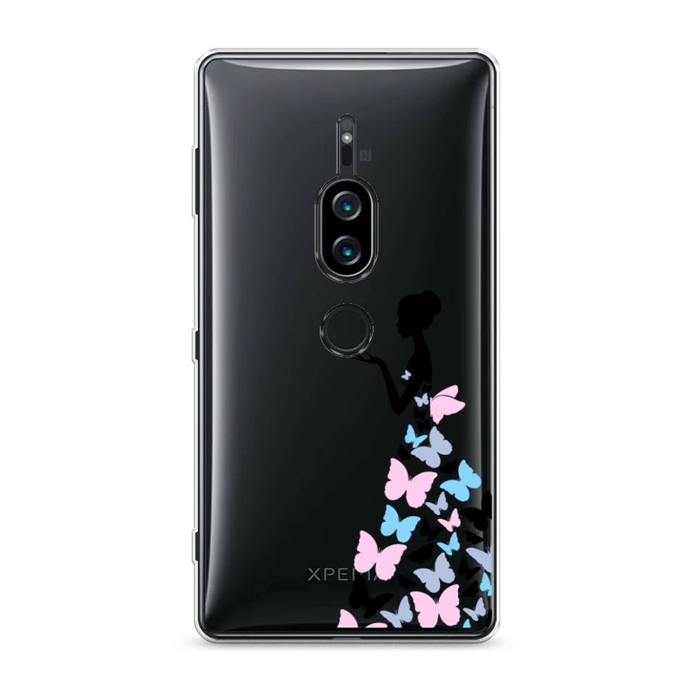 фото Силиконовый чехол "платье из бабочек" на sony xperia xz2 premium awog