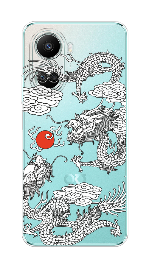 

Чехол на Huawei nova 10 SE "Драконы с ножом", Прозрачный;черный;белый, 6109650-1