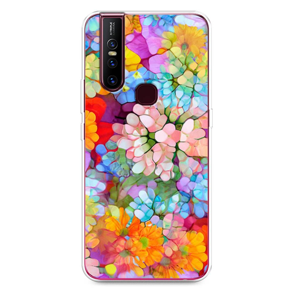 

Чехол для Vivo V15 "Цветы витраж", Оранжевый;розовый;голубой, 261050-3