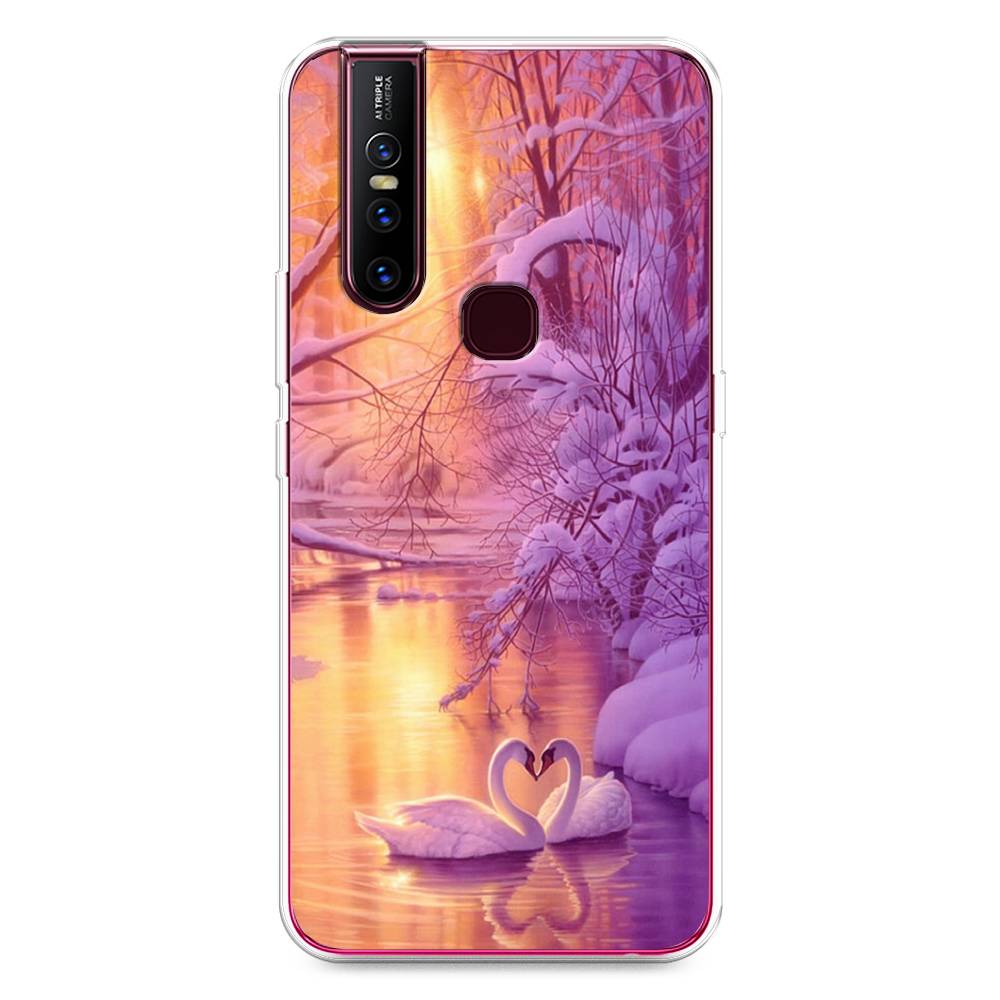 

Чехол для Vivo V15 "Зима 1", Фиолетовый;желтый, 261050-2