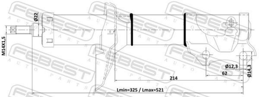 

Амортизатор Передний Gas.Twin Tube FEBEST 15110001f