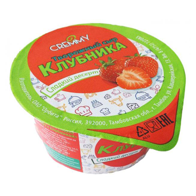

Творожный сыр Cremmy с клубникой 35% 140 г