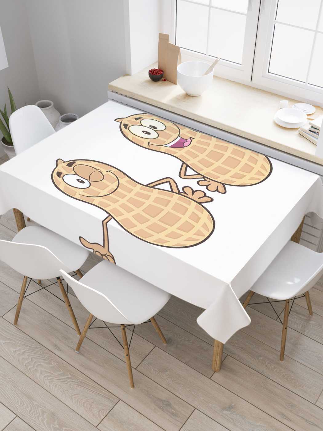 

Скатерть прямоугольная JoyArty "Веселый арахис" из сатена, 120x145 см, Коричневый, Веселый арахис