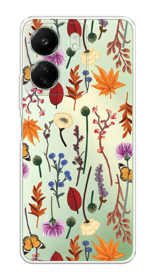 

Чехол на Xiaomi Redmi 13C, Poco C65 "Orange Purple flowers", Оранжевый;красный;розовый;желтый;прозрачный, 320550-1