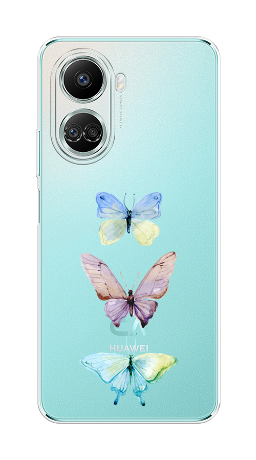 

Чехол на Huawei nova 10 SE "Акварельные бабочки", Бирюзовый;розовый, 6109650-1