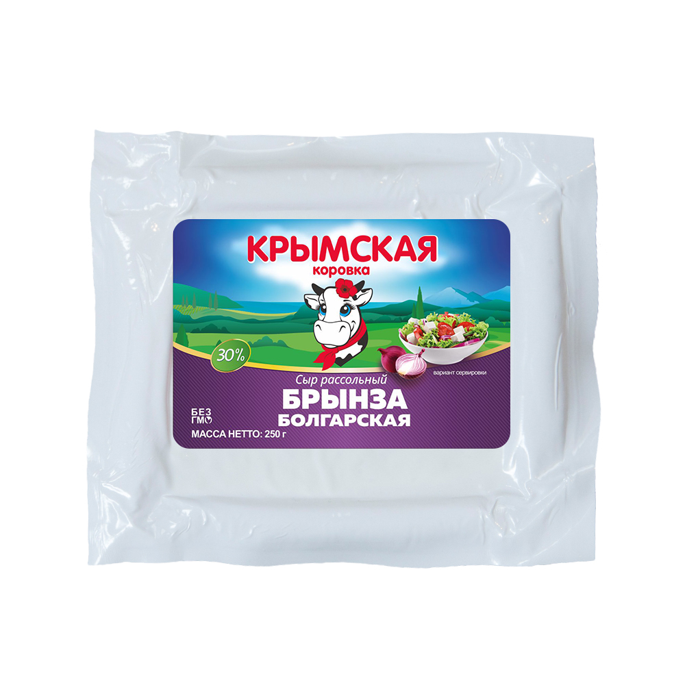 Сыр Крымская коровка Брынза Болгарская 30% 250 г