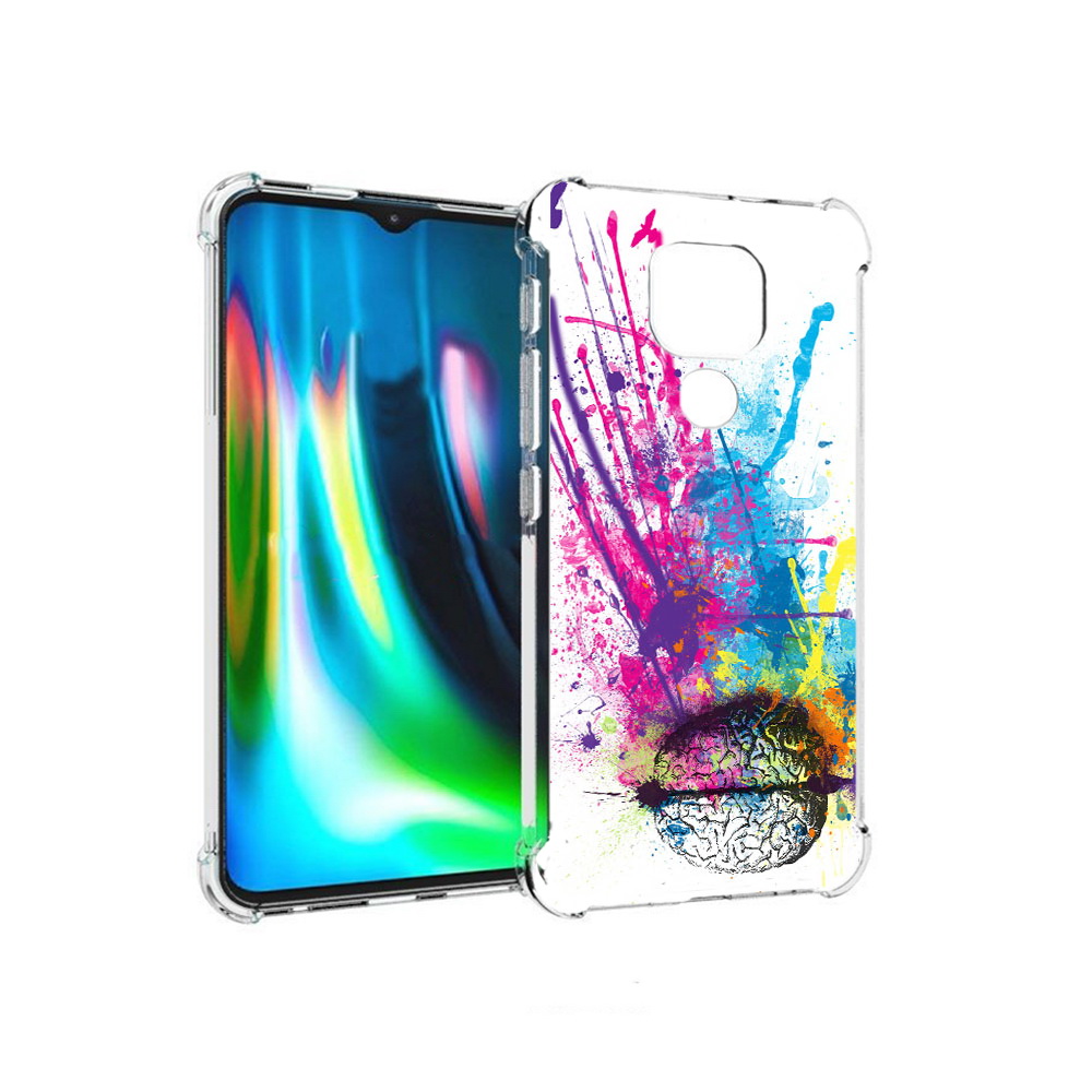 

Чехол MyPads Tocco для Motorola Moto E7 Plus яркий красочный мозг (PT155921.339.710), Прозрачный, Tocco