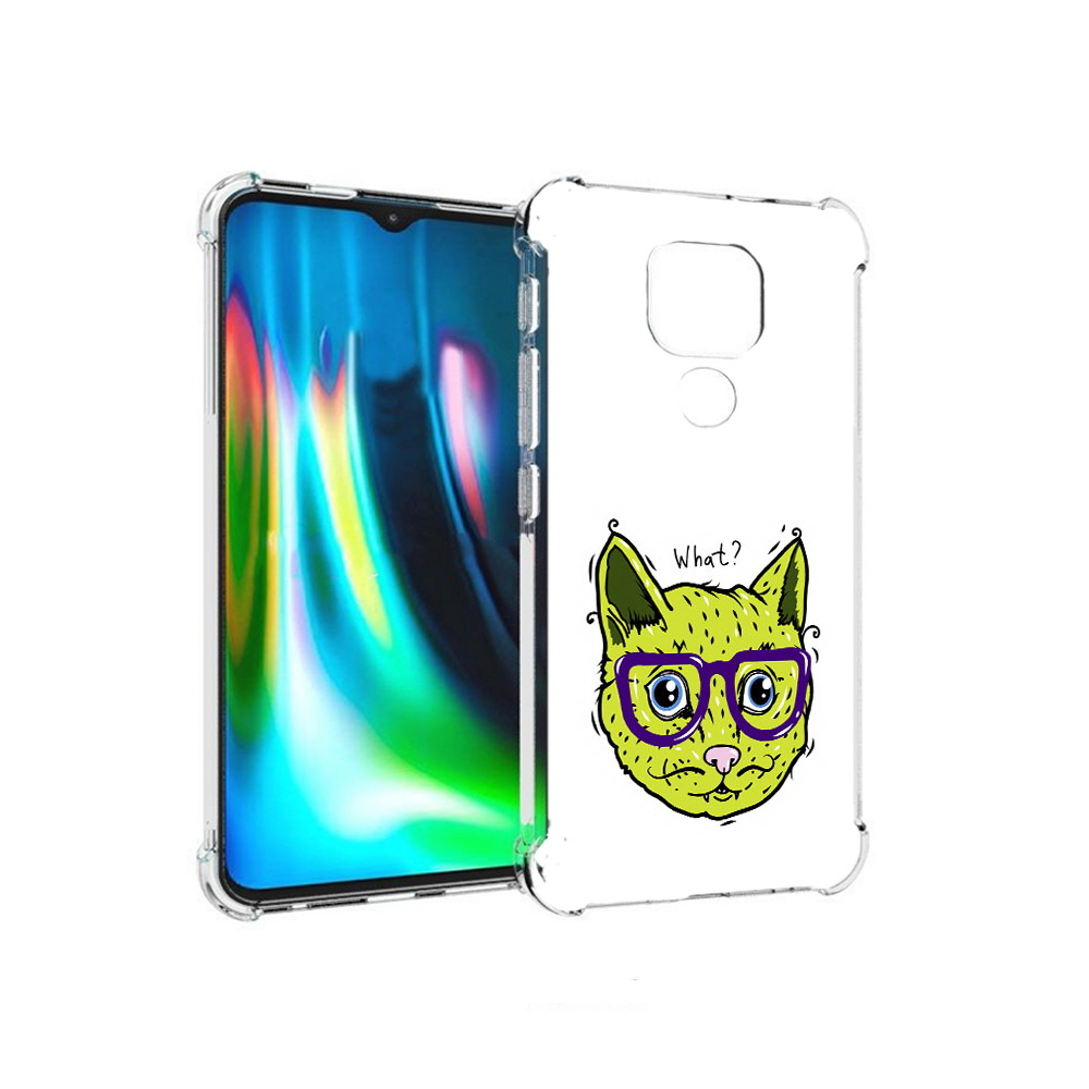 

Чехол MyPads Tocco для Motorola Moto E7 Plus Зеленый кот (PT155921.339.86), Прозрачный, Tocco