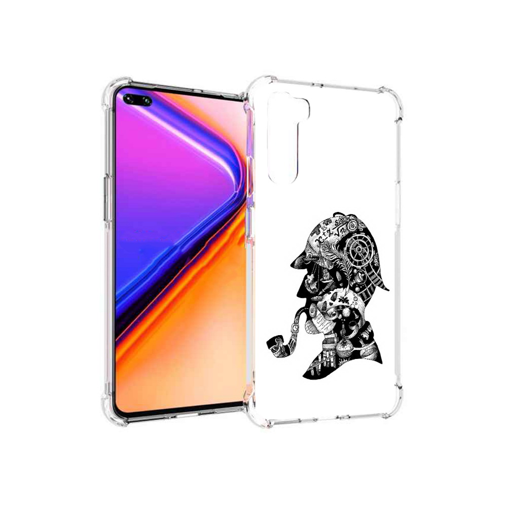 

Чехол MyPads Tocco для OnePlus Nord мужчина с трубкой абстракция (PT227045.136.488), Прозрачный, Tocco