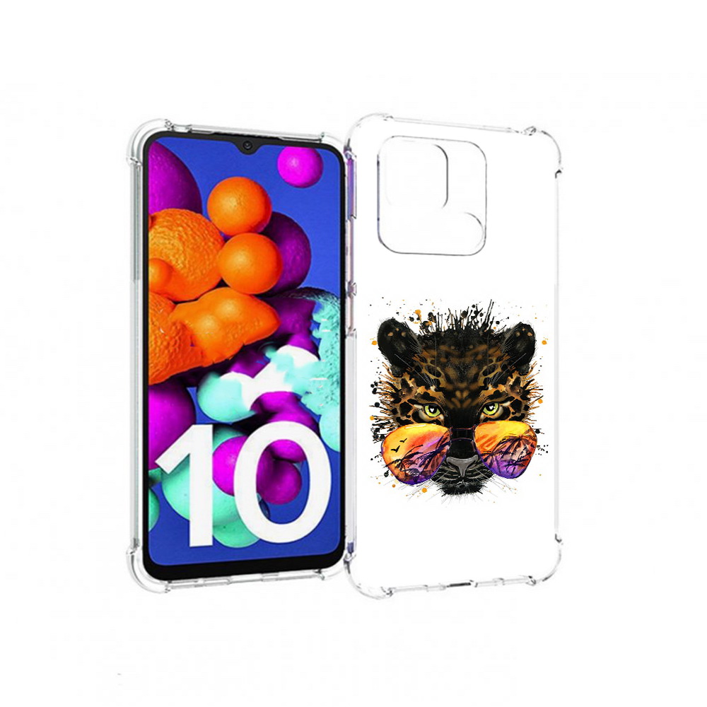 

Чехол MyPads Tocco для Xiaomi Redmi 10C тропический леопард, Прозрачный, Tocco