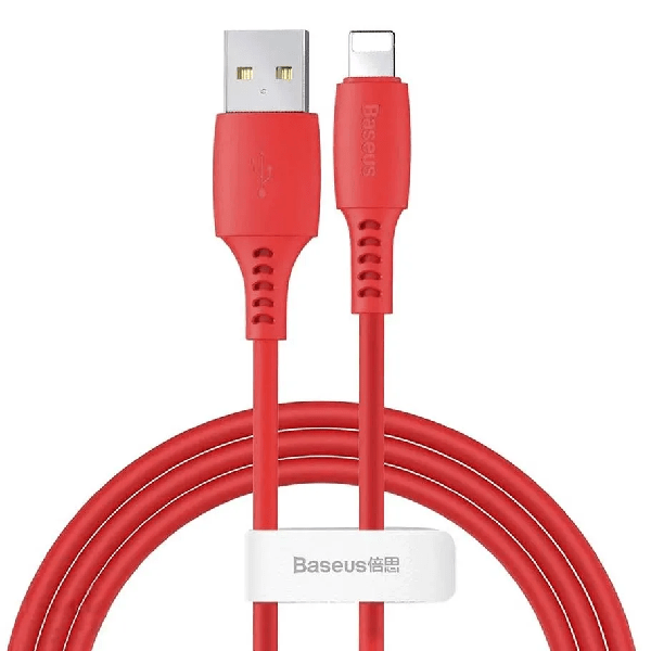 фото Кабель baseus usb lightning 1.2m 2.4a colourful cable красный caldc-09