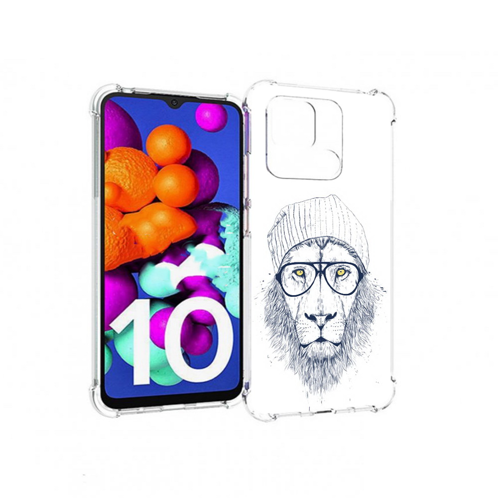 

Чехол MyPads Tocco для Xiaomi Redmi 10C хиппи лев, Прозрачный, Tocco