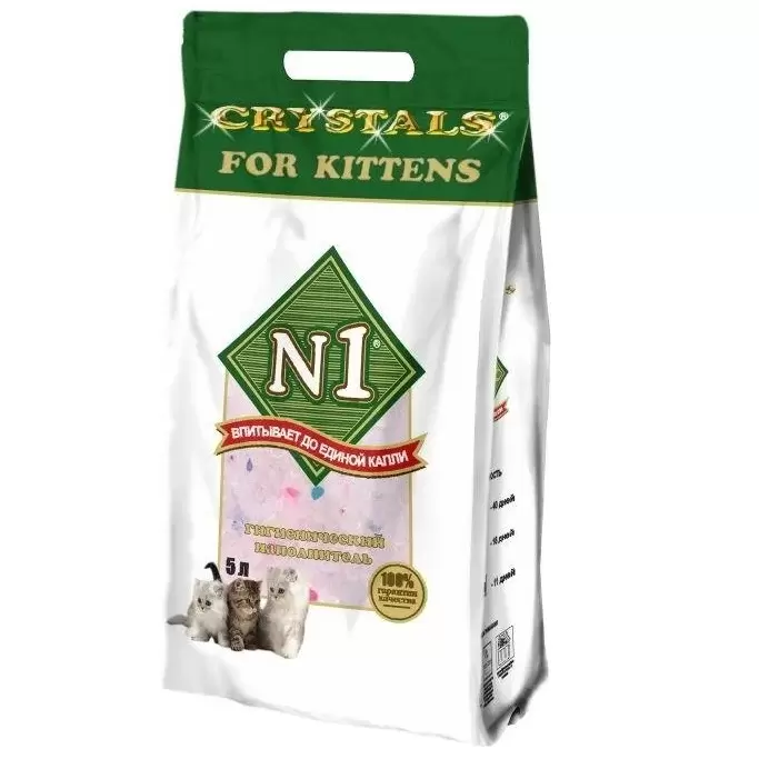 

Наполнитель туалетов для котят №1 Crystals For Kittens силикагелевый, 2 шт по 5 л