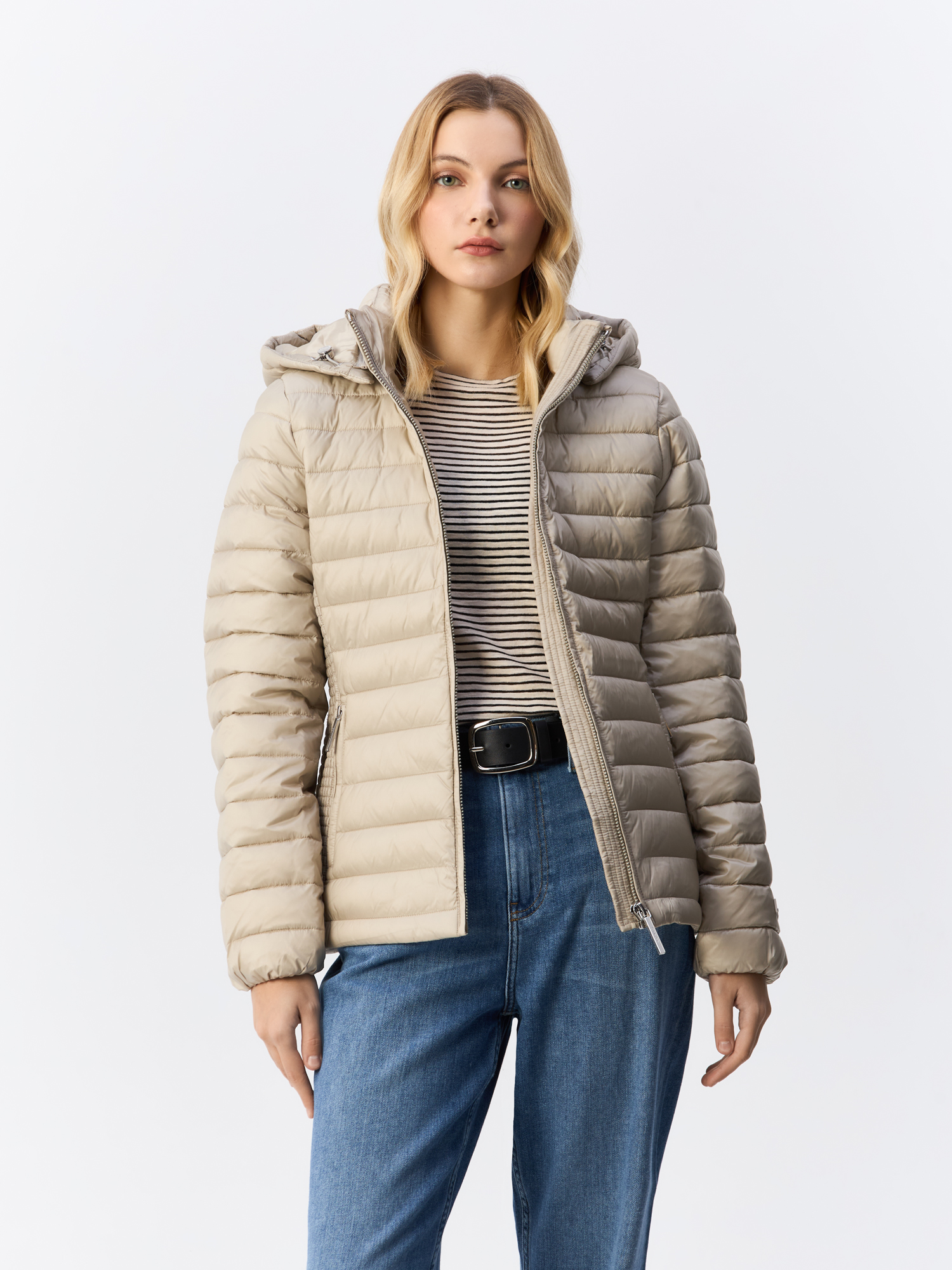

Куртка женская Calvin Klein K20K207108 бежевая L, Бежевый, K20K207108