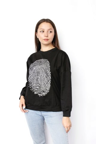

Свитшот женский NoBrand отпечаток черный 48 RU, отпечаток