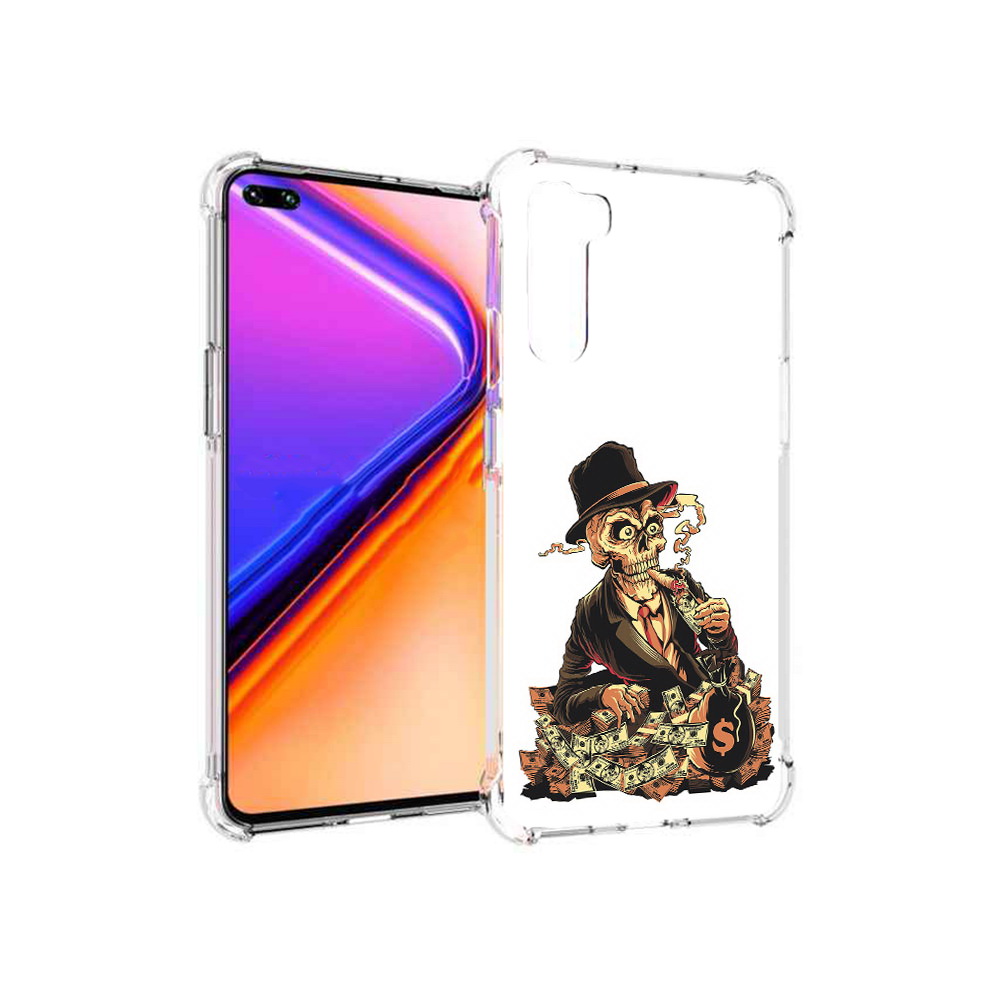 

Чехол MyPads Tocco для OnePlus Nord нарисованный череп с сигаретой (PT227045.136.515), Прозрачный, Tocco