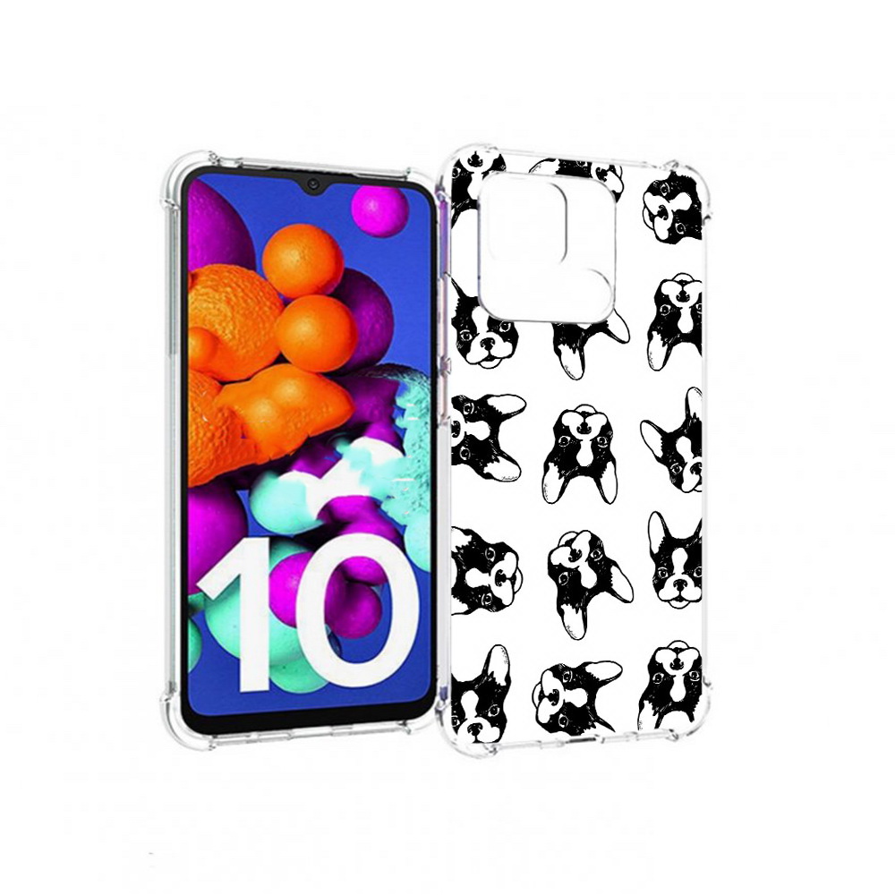 

Чехол MyPads Tocco для Xiaomi Redmi 10C черно белые собачки, Прозрачный, Tocco
