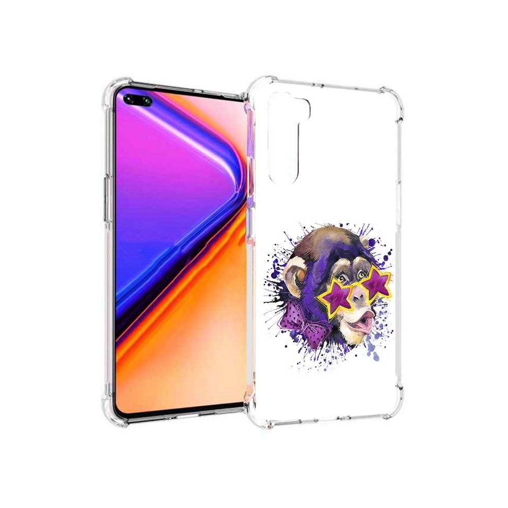 

Чехол MyPads Tocco для OnePlus Nord обезьяна в очках (PT227045.136.524), Прозрачный, Tocco