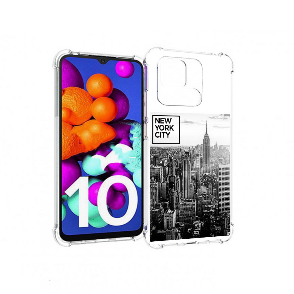 

Чехол MyPads Tocco для Xiaomi Redmi 10C черно белый ньюерк, Прозрачный, Tocco