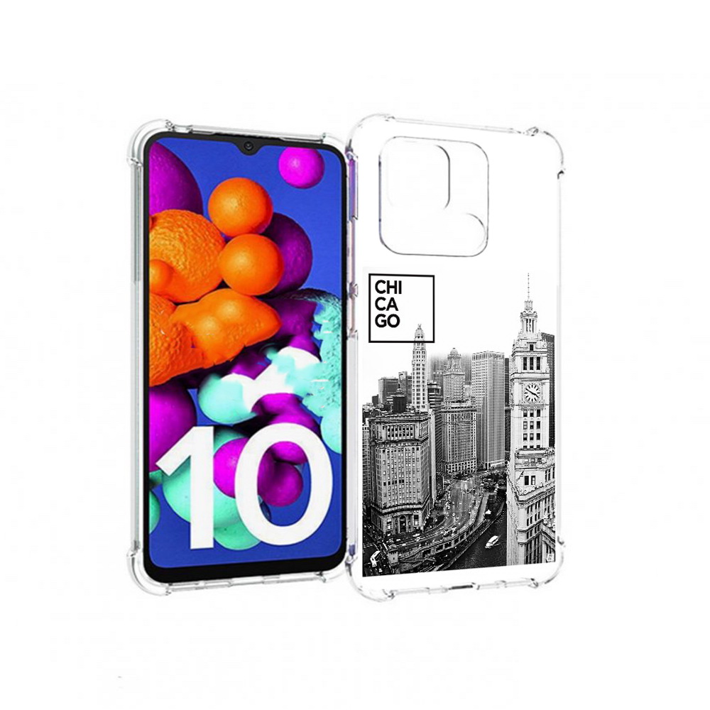 

Чехол MyPads Tocco для Xiaomi Redmi 10C черно белый чикаго, Прозрачный, Tocco