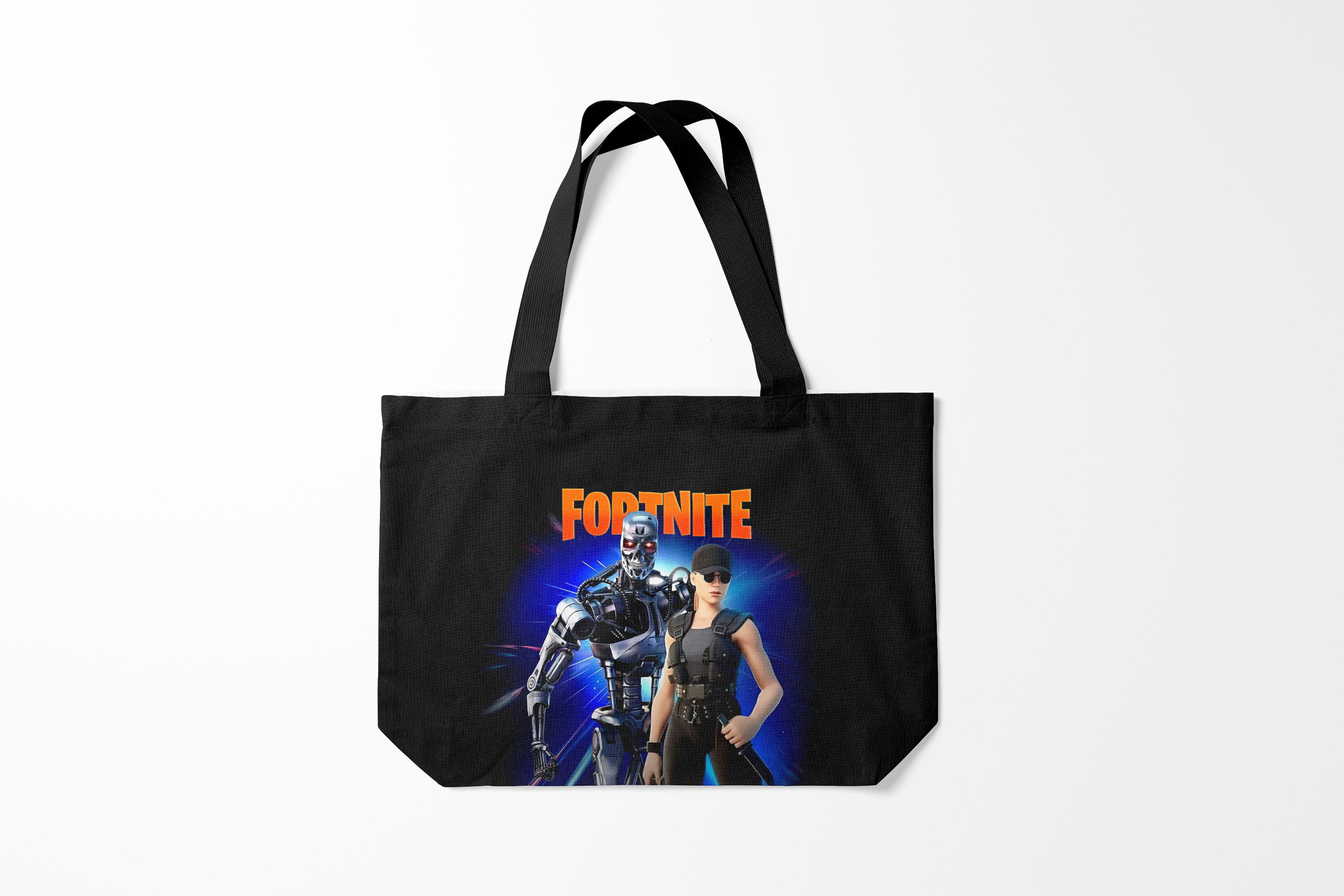 

Сумка шoппер унисекс Burnettie Fortnite терминатор, черный, Fortnite терминатор