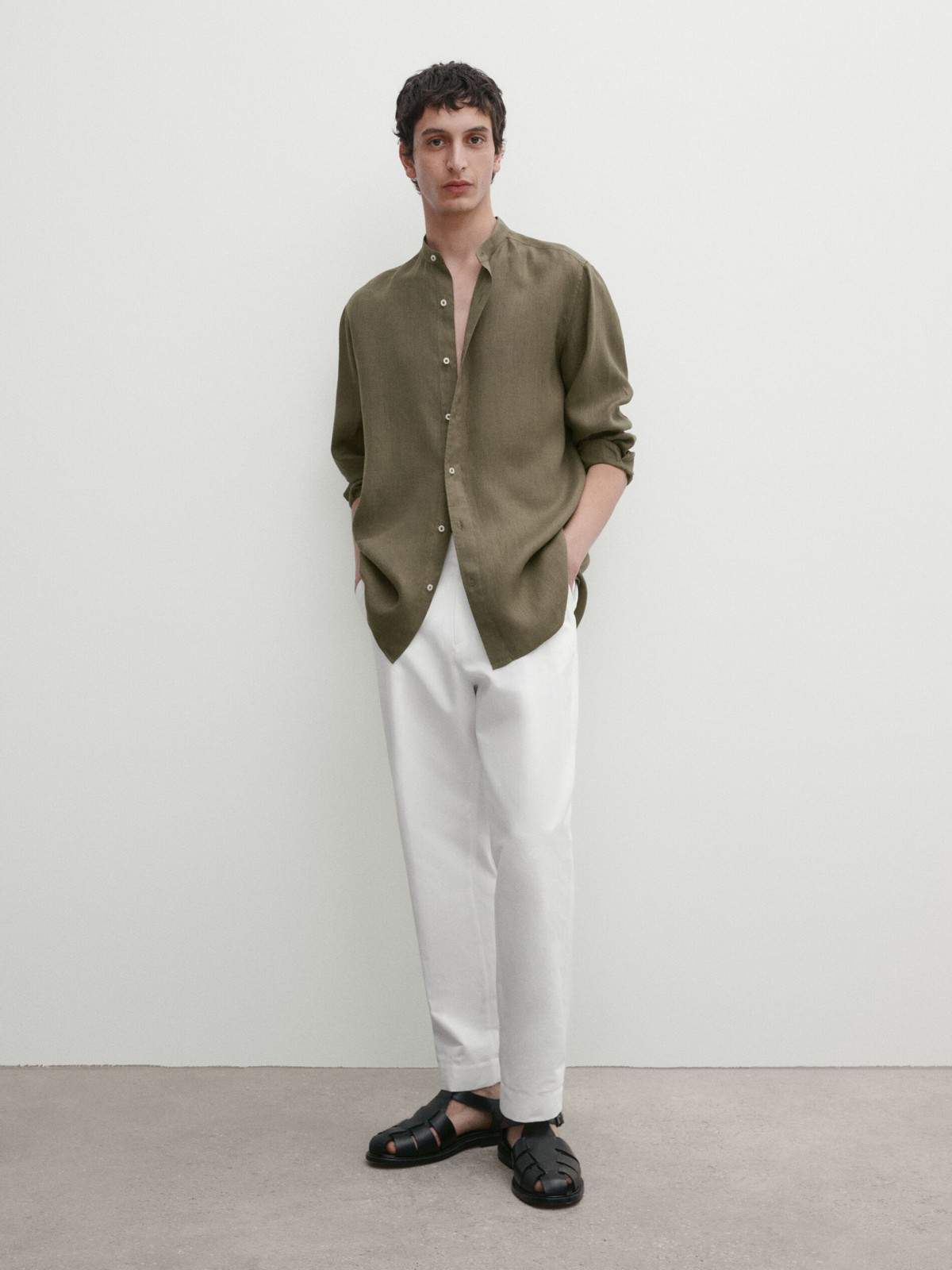 

Рубашка мужская Massimo Dutti 0193/482-I2024 зеленая S, Зеленый, 0193/482-I2024