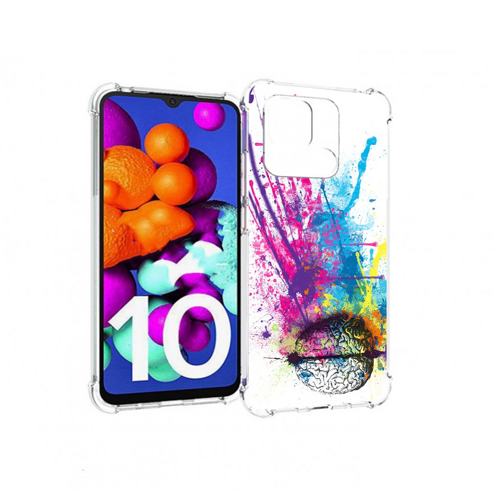

Чехол MyPads Tocco для Xiaomi Redmi 10C яркий красочный мозг, Прозрачный, Tocco